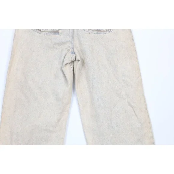 NOS Vtg 90s Streetwear Mens 31x34 Stonewashed Rainbow Baggy Fit Flip Cuff Jeans